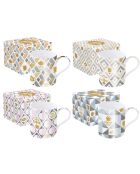 Set mit 4 Porzellantassen Glitter & Color Farbe C.B mehrfarbig - 350 ml