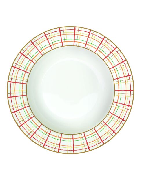 Juego de 6 platos de sopa de porcelana Harvest multicolores, 21,5 x 21,5 x 3,5 cm