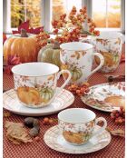 Juego de 6 platos de sopa de porcelana Harvest multicolores, 21,5 x 21,5 x 3,5 cm