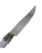 Set van 6 klassieke grijze roestvrijstalen steakmessen - 26 x 5,8 x 7 cm