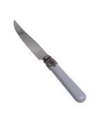 Set van 6 klassieke grijze roestvrijstalen steakmessen - 26 x 5,8 x 7 cm