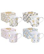Set de 4 tazas de porcelana Glitter & Color en varios colores multicolor - 350 ml