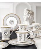 Set di 4 piatti da dessert in porcellana Palladium bianca - 19 x 19 x 1,5 cm