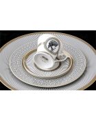 Set di 4 piatti da dessert in porcellana Palladium bianca - 19 x 19 x 1,5 cm