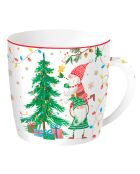 Porzellantasse in einer mehrfarbigen Ready For Christmas-Metallbox — 350 ml