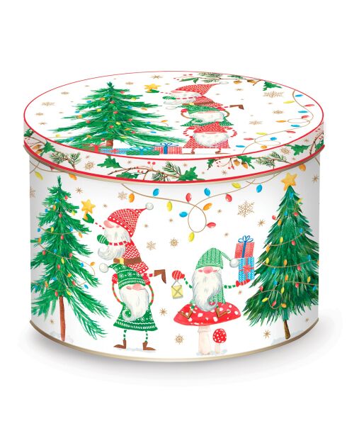 Porzellantasse in einer mehrfarbigen Ready For Christmas-Metallbox — 350 ml