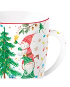 Porzellantasse in einer mehrfarbigen Ready For Christmas-Metallbox — 350 ml