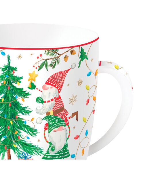 Porzellantasse in einer mehrfarbigen Ready For Christmas-Metallbox — 350 ml