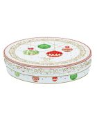 Juego de 4 platos de postre de porcelana multicolor para Nochebuena, 19 x 19 x 1,5 cm