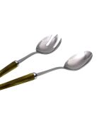 Lot de 2 services à salade en acier inoxydable Maui vert - 25 x 5 x 4 cm