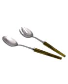 Lot de 2 services à salade en acier inoxydable Maui vert - 25 x 5 x 4 cm