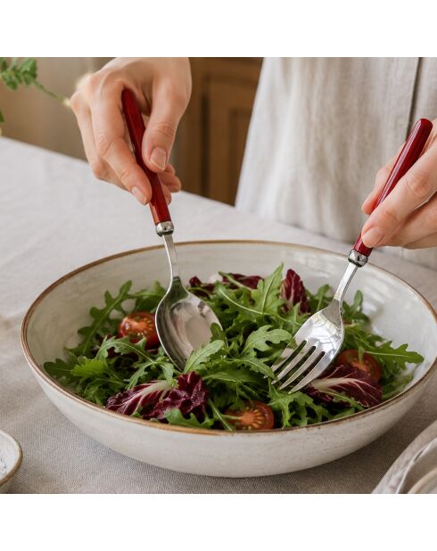 Lot de 2 services à salade en acier inoxydable Maui vert - 25 x 5 x 4 cm