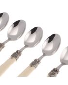 Set de 6 cucharas de café de acero inoxidable Classic marfil, 16,5 x 4,5 x 5 cm