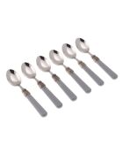 Lot de 6 cuillères à café en acier inoxydable Classic grises - 16,5 x 4,5 x 5 cm