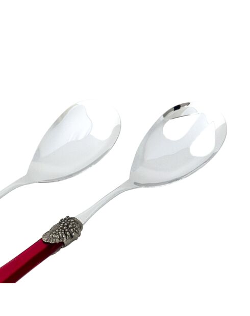 Juego de 2 platos para ensalada Syrah Bordeaux de acero inoxidable, 25 x 5 x 4 cm