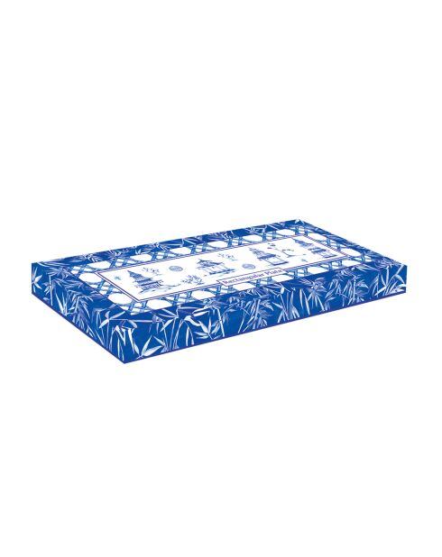 Bandeja rectangular de porcelana Pagoda multicolor - 28 x 12,5 x 2,3 cm
