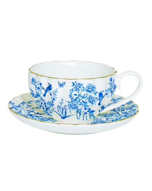 Tazza e piattino in porcellana Paradise Garden multicolore - 200ml