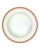 Juego de 6 platos de sopa de porcelana con bayas de Navidad multicolores, 21,5 x 21,5 x 3,5 cm