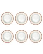 Juego de 6 platos de sopa de porcelana con bayas de Navidad multicolores, 21,5 x 21,5 x 3,5 cm