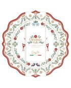 Set van 2 veelkleurige Christmas Folk placemats - 34,5 x 34,5 cm