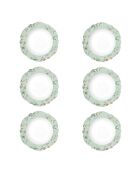 Juego de 6 platos de sopa de porcelana Zen Garden Green multicolores, 23 x 23 x 3,5 cm