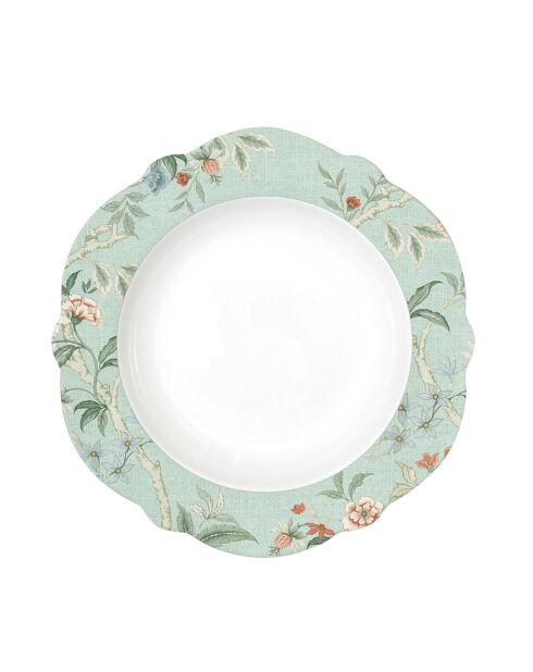 Juego de 6 platos de sopa de porcelana Zen Garden Green multicolores, 23 x 23 x 3,5 cm