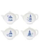 Set mit 4 mehrfarbigen Teebeutelhaltern aus Pagodenporzellan - 650 ml