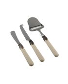 Set de 3 quesos de acero inoxidable Classic Ivory, 26 x 5,8 x 7 cm