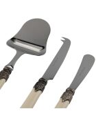 Set de 3 quesos de acero inoxidable Classic Ivory, 26 x 5,8 x 7 cm