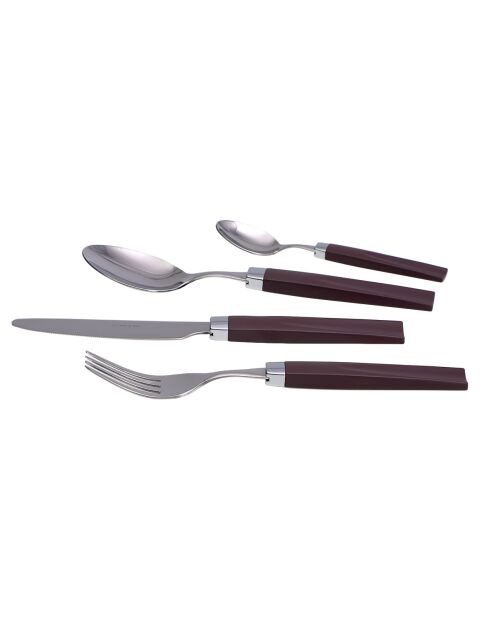 Juego de cubiertos Easy Brown de acero inoxidable - 24 piezas