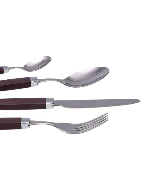 Juego de cubiertos Easy Brown de acero inoxidable - 24 piezas