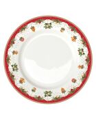 Set mit 6 mehrfarbigen, nostalgischen Weihnachtstellern aus Porzellan, 27 x 27 x 2 cm