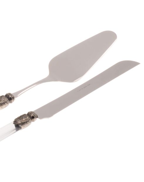 Set de 2 postres Vittoria transparentes de acero inoxidable, 25 x 5 x 4 cm