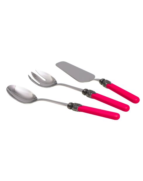 Juego de cubiertos Classic Coral de acero inoxidable de 3 unidades, 25 x 5 x 4 cm