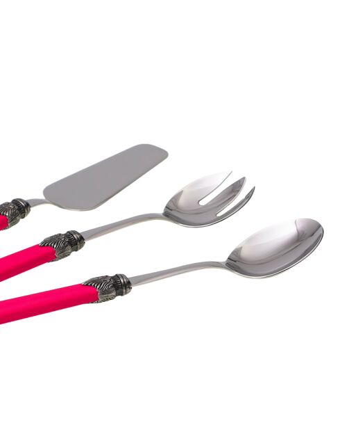 Juego de cubiertos Classic Coral de acero inoxidable de 3 unidades, 25 x 5 x 4 cm