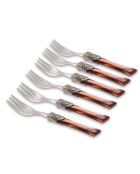 Set di 6 forchette da dessert in acciaio inossidabile Syrah marrone - 16,5 x 4,5 x 5 cm