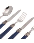 Klassisches blaues Besteckset aus Edelstahl - 36-teilig