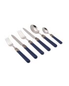 Klassisches blaues Besteckset aus Edelstahl - 36-teilig