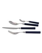 Semplice set di posate in acciaio inossidabile blu - 24 pezzi