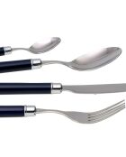 Semplice set di posate in acciaio inossidabile blu - 24 pezzi