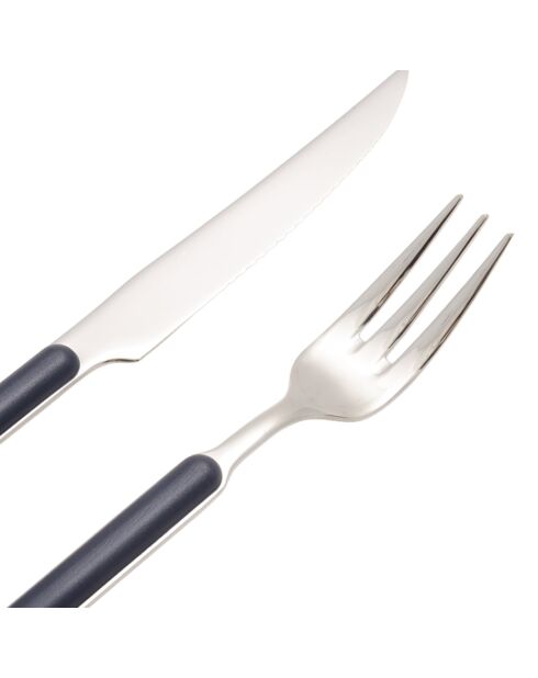 Sylt blauwe roestvrijstalen steakbestekset - 12 stuks