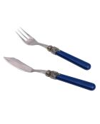 Ensemble de couverts à poisson en acier inoxydable Classic bleu - 12 pièces