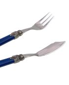 Ensemble de couverts à poisson en acier inoxydable Classic bleu - 12 pièces