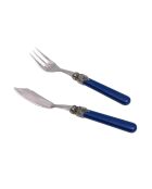 Ensemble de couverts à poisson en acier inoxydable Classic bleu - 12 pièces