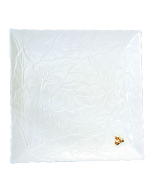 Plato para servir de porcelana blanca Holly & Berries, 30 x 30 x 2 cm
