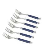 Set mit 6 blauen Peter Dessertgabeln aus Edelstahl — 16,5 x 4,5 x 5 cm