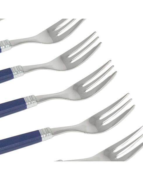 Set mit 6 blauen Peter Dessertgabeln aus Edelstahl — 16,5 x 4,5 x 5 cm