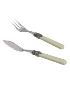 Set di posate da pesce classiche in acciaio inossidabile verde salvia - 12 pezzi
