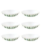 Lot de 6 assiettes creuses en porcelaine Festive Tree multicolores - 20,5 x 20,5 x 5 cm