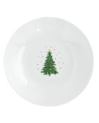 Lot de 6 assiettes creuses en porcelaine Festive Tree multicolores - 20,5 x 20,5 x 5 cm